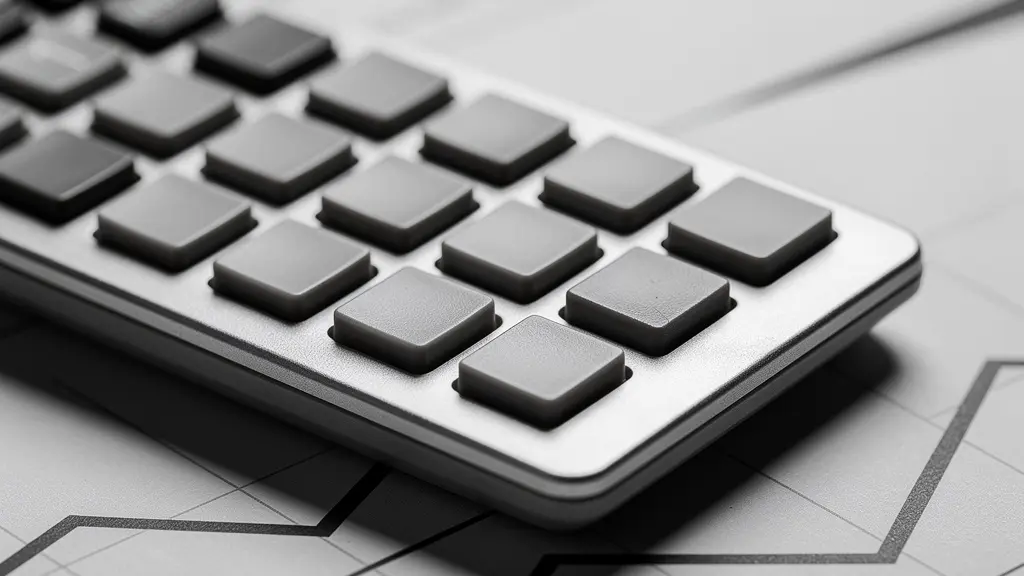 Vue macro de calculs financiers avec calculatrice et documents montrant des graphiques de rendement