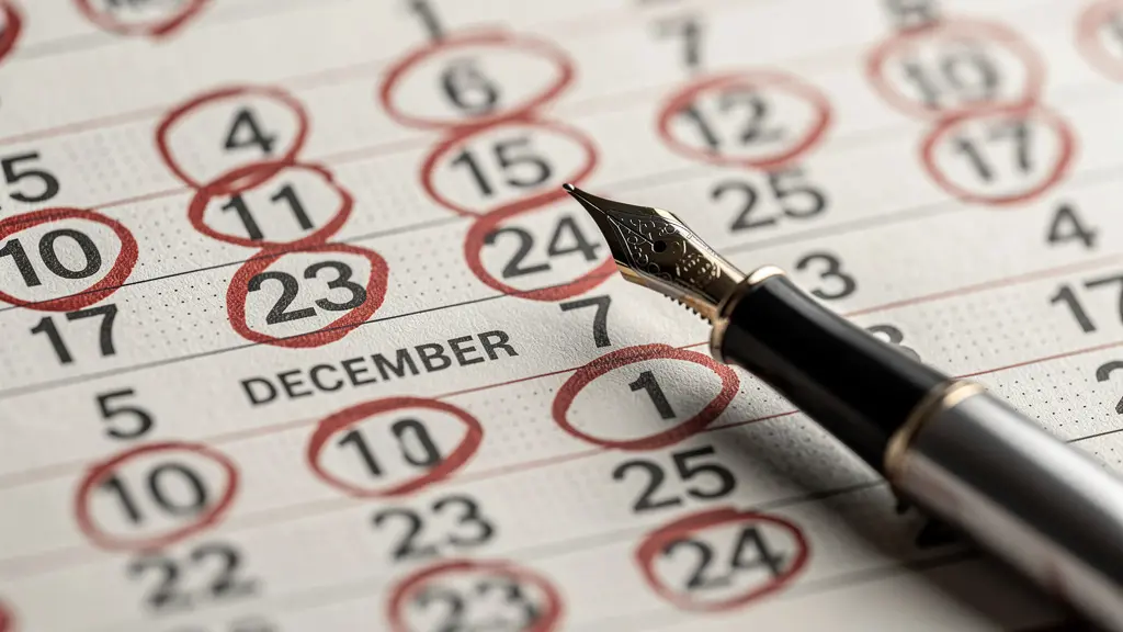 Calendrier de fin d'année avec stratégies de versements pour optimisation fiscale