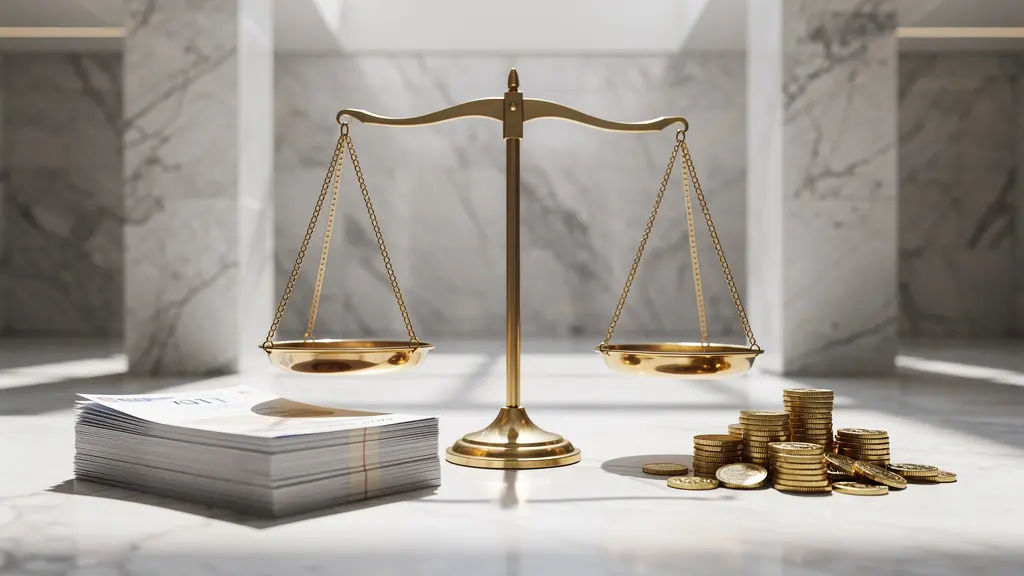 Balance symbolique comparant les protections financières européennes