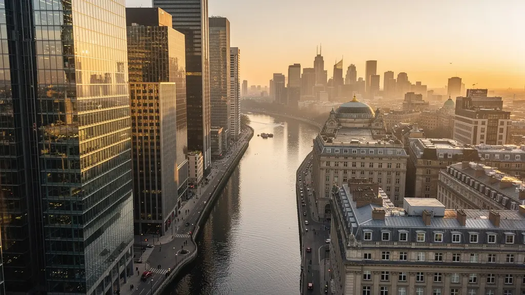 Graphique symbolique montrant deux courbes de performance immobilière