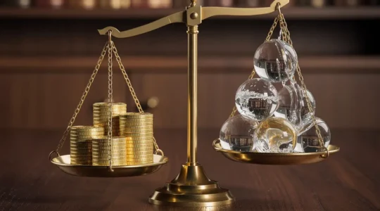 Balance symbolique entre épargne bloquée et liquidité, représentant le choix entre compte à terme et Livret A