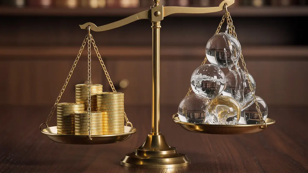 Balance symbolique entre épargne bloquée et liquidité, représentant le choix entre compte à terme et Livret A