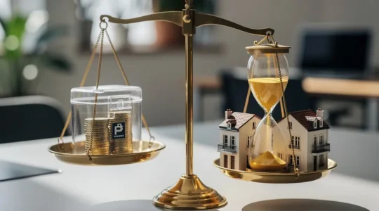 Balance métaphorique entre épargne de précaution et épargne retraite pour un épargnant français