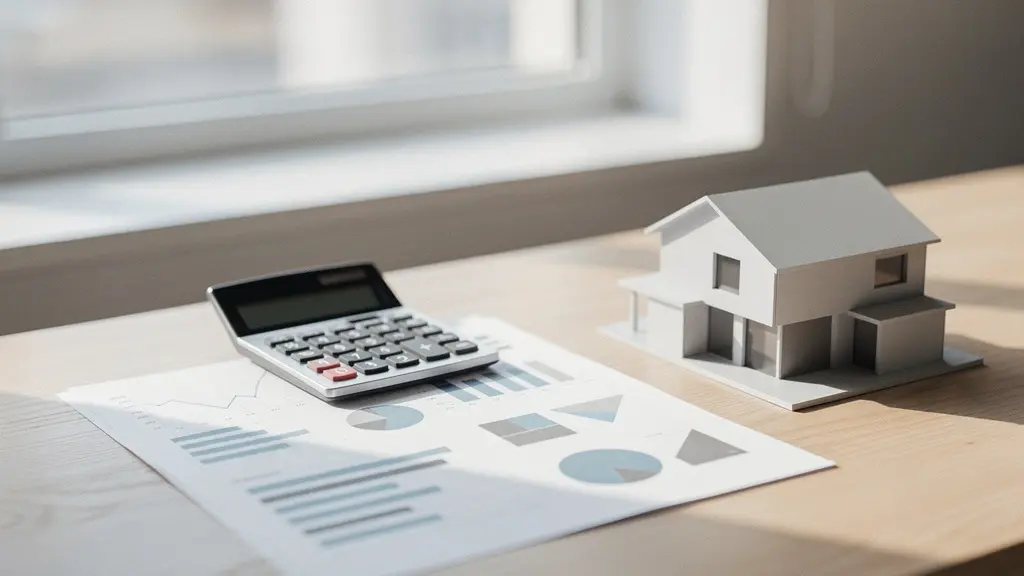 Analyse financière d'indicateurs de performance immobilière sur bureau professionnel