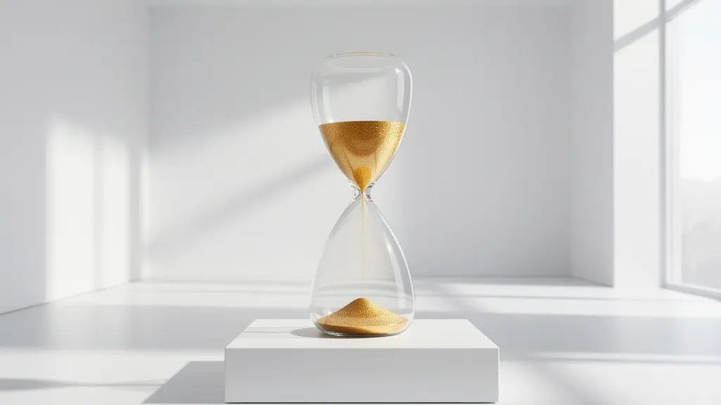 Sablier symbolisant le timing optimal pour une donation patrimoniale