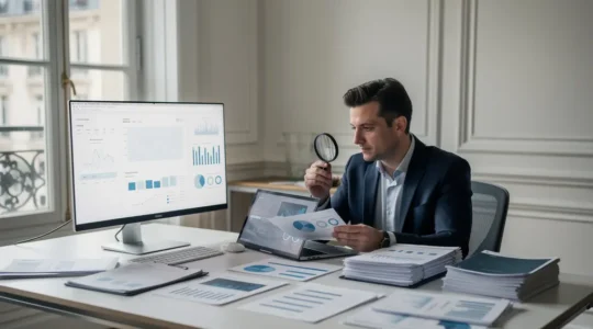 Analyse approfondie de documents financiers pour vérifier une société de gestion