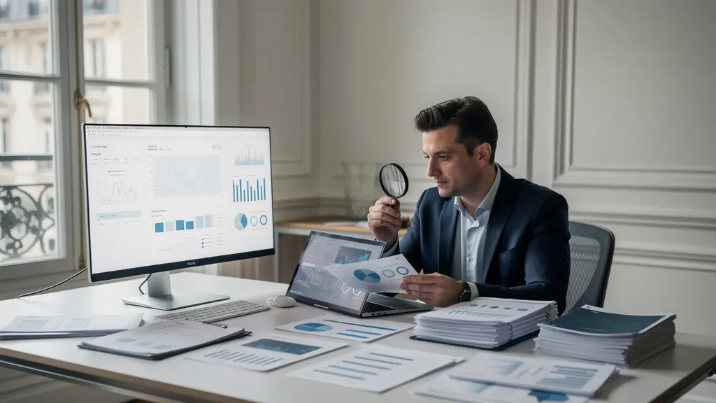 Analyse approfondie de documents financiers pour vérifier une société de gestion